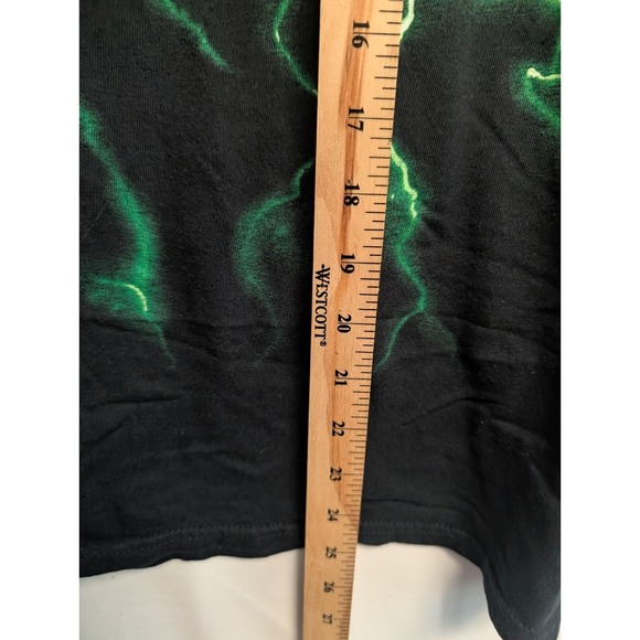 Billie Eilish Green Lightning Black T-Shirt Pop‎ Men's Size L Tour Merchw - Picture 3 of 6